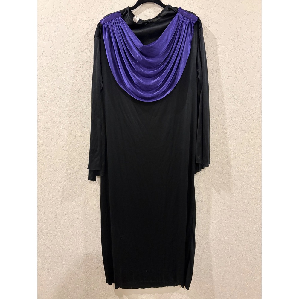 Black and Purple Costume Robe Long Sleeve Draped Chest One Size Fits Most
